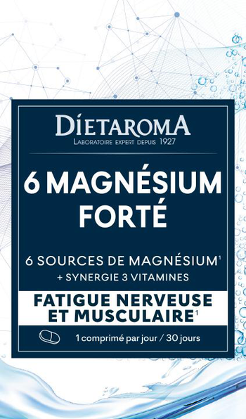 Visuel 1 du produit Complément alimentaire 6 magnésium forté fatigue nerveuse et musculaire Dietaroma - 30 comprimés