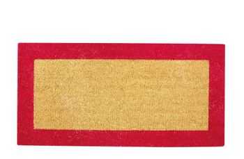 Visuel 1 du produit Tapis brosse en coco bordé rouge Sweetsol - 60 x 40 cm