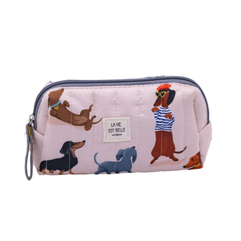 Visuel 1 du produit Petite trousse matelassée Cartesdart Teckels - 16,5 x 13,5 cm