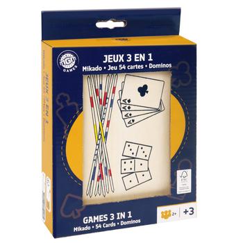 Visuel 1 du produit Boîte de jeux en bois 3 en 1 Moulage General Meridional - 13 x 3 x 18,5 cm