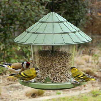 Visuel 2 du produit Mangeoire pour oiseaux en plastique 100 % recyclé coloris vert Natures Market Émilie - 21,7 x 20 cm