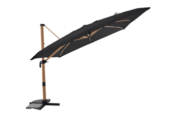 Visuel 1 du produit Parasol déporté look teck coloris beige en aluminium et polyester - 3 x 3 m