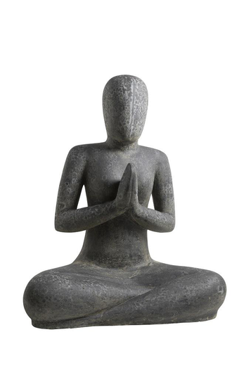 Visuel 1 du produit Décoration pour jardin aquatique relax coloris noir en pierre reconstituée figurine yoga SEDA Salutation - 60 cm