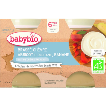 Visuel 1 du produit Pots brassés Chèvre Abricot Banane 2x130 g 6 mois+