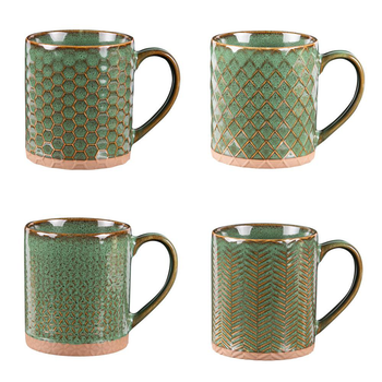Visuel 1 du produit Mugs en grès vert Ø 8 cm Coffret Jaspe x 4 - 35 cl