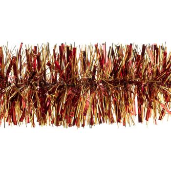 Visuel 1 du produit Guirlande de sapin scintillante coloris rouge et or en plastique - Ø 120 mm x 2 m