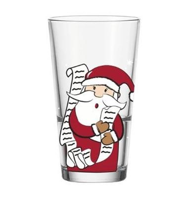 Visuel 1 du produit Gobelet en verre à motif Père Noël rouge Natale - 330 ml