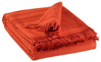 Visuel 1 du produit Drap hammam en coton coloris marmelade Vivaraise Cancun - 90 x 180 cm