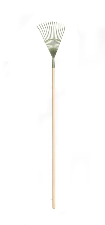 Visuel 1 du produit Balai à gazon à fils plats 14 dents botanic® avec manche bois - 140 cm