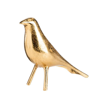 Visuel 1 du produit Oiseau décoratif en aluminium moulé or - 14 x 5 x 10 cm