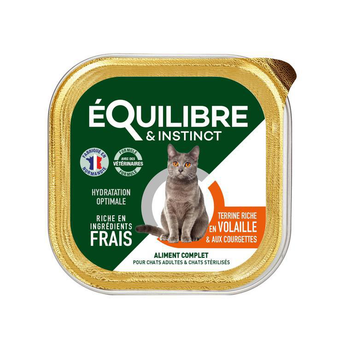 Visuel 1 du produit Barquette alimentaire pour chat stérilisé goût volaille Equilibre & Instinct - 85 g
