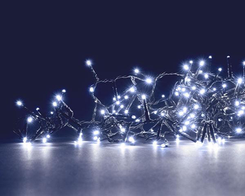 Visuel 1 du produit Guirlande lumineuse à 170 LED blanc froid + 30 LED flash sur câble vert Flicker Light® Compact - 5 m