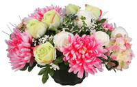 Visuel 1 du produit Coupe de fleurs artificielles Hortensia Bouton de rose et Chrysanthème Riviera