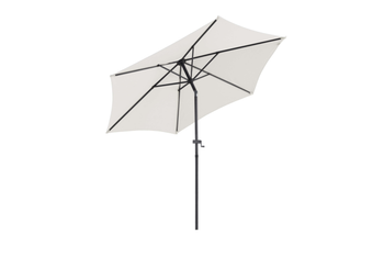 Visuel 1 du produit Parasol rond à manivelle coloris beige en aluminium et polyester - Ø 270 cm