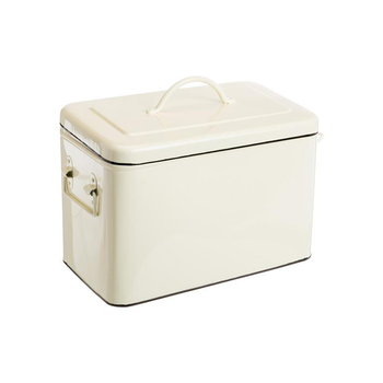 Visuel 1 du produit Boîte de conservation avec couvercle en métal ivoire - 31 x 18 x 21 cm