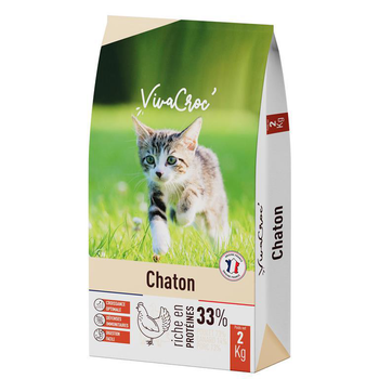 Visuel 1 du produit Croquettes pour chaton au poulet VivaCroc – 2 kg