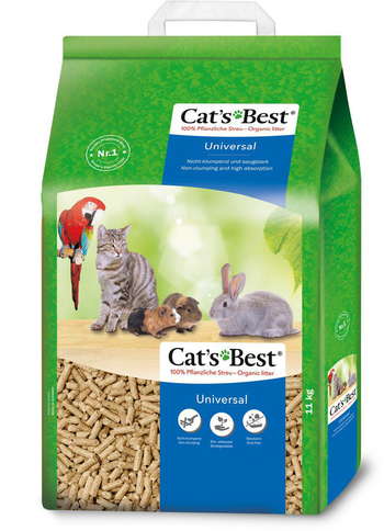 Visuel 1 du produit Litière végétale non-agglomérante pour chat, oiseau et rongeur Cat’s Best Universal 20 L - 11 kg