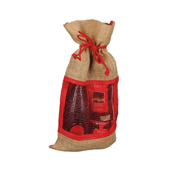 Visuel 1 du produit Pochon en toile de jute coloris beige avec fenêtre filet et lien de serrage Cav Service - 23 x 40 cm