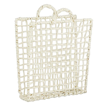 Visuel 1 du produit Range-magazines blanc tressé en fibres FSC - 35 x 20 x 40 cm