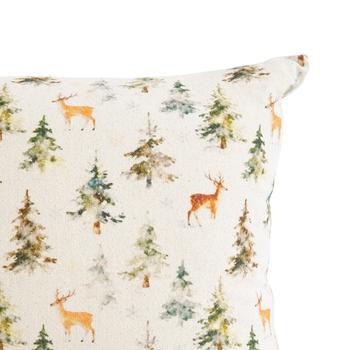 Visuel 1 du produit Coussin en coton et lin à motif hiver Mélèze - 50 x 35 cm