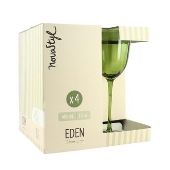 Visuel 1 du produit Ensemble de 4 verres à pied en verre vert Eden - 48,5 cl