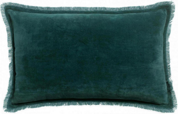 Visuel 1 du produit Coussin rectangulaire vert Corinthe en coton Fara - 30 x 50 cm