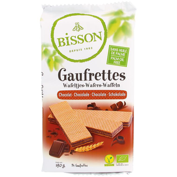 Visuel 1 du produit Gaufrettes au chocolat bio en sachet de 190 g