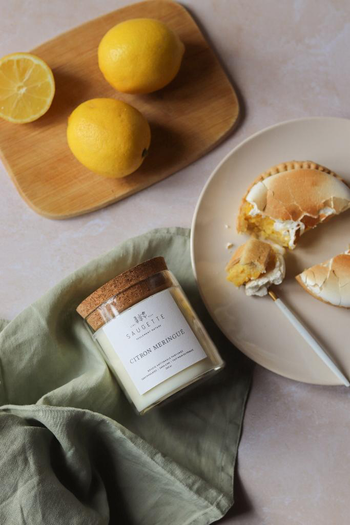 Visuel 1 du produit Bougie parfumée en pochon Saugettes Les Essentielles senteur citron meringué - 100 g