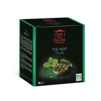 Visuel 1 du produit Thé vert Menthe bio Thés de la Pagode - 40 g / 20 infusettes