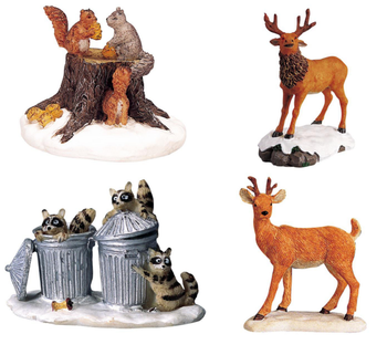 Visuel 1 du produit Figurine pour village de Noël Lemax Harvest crossing thème Animaux dans la neige