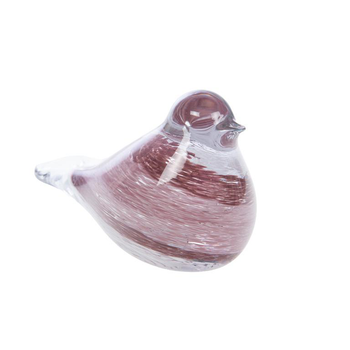 Visuel 1 du produit Oiseau en verre sulfure coloris prune Tim - 7 x 12 x 8 cm