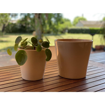 Visuel 1 du produit Pot coloris beige en terre émaillée Odyssée - Ø 23 cm