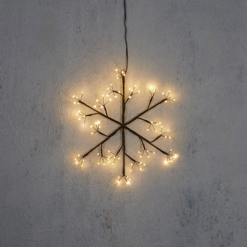 Visuel 1 du produit Flocon lumineux câble noir 90 LED blanc chaud - Ø 30 cm