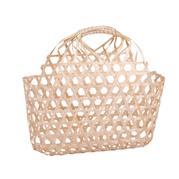 Visuel 1 du produit Panier ajouré en bambou naturel Cav Service Lio - 20 x 12 x 10/22 cm