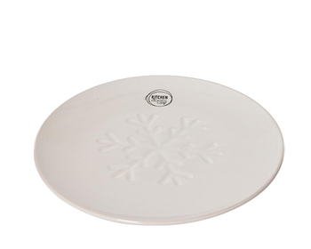 Visuel 1 du produit Assiette à dessert en grès motif flocon - Ø 20 cm
