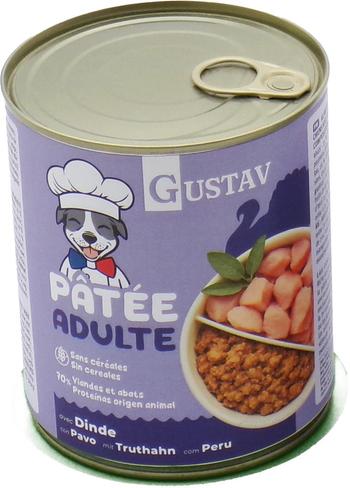 Visuel 1 du produit Pâtée pour chien adulte à la dinde sans céréales complète Bubimex Gustav - 800 g