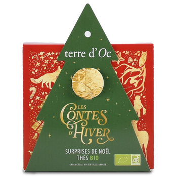 Visuel 1 du produit Surprises de Noël thés bio les contes d'hiver Terre d'Oc - x 6 sachets coffret format sapin