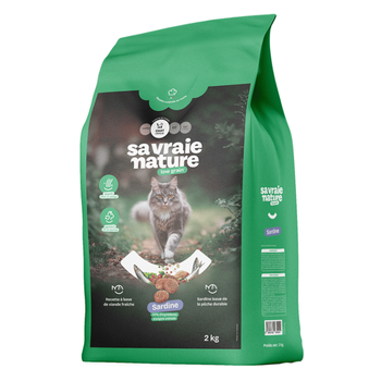 Visuel 1 du produit Croquettes chat stérilisé sardine réduites en céréales Sa Vraie Nature - 2 kg