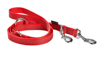 Visuel 1 du produit Laisse pour chien en nylon tressé coloris rouge 3 positions Bobby Safe - Taille S/M