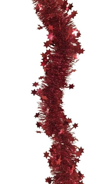 Visuel 1 du produit Guirlande de sapin étoiles coloris rouge en plastique - Ø 90 mm x 2 m