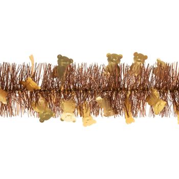 Visuel 1 du produit Guirlande de sapin oursons coloris cuivre et doré en plastique - Ø 90 mm x 2 m