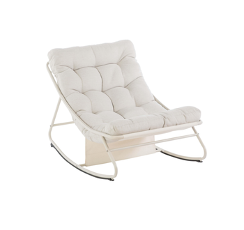 Visuel 1 du produit Fauteuil à bascule Lilas coloris beige en acier - 78 x 107 cm