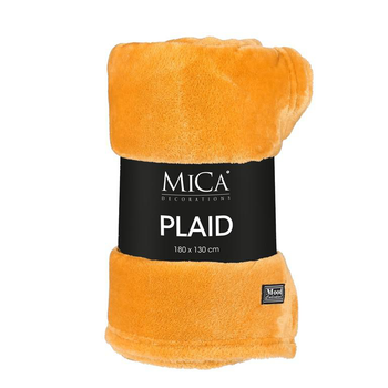 Visuel 1 du produit Plaid polaire jaune Mica Famke - 180 x 130 cm