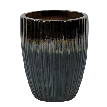 Visuel 1 du produit Pot coloris vert en grès émaillé - Ø 35,6 x 45 cm