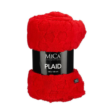 Visuel 1 du produit Plaid polaire rouge en polyester avec étoiles Mica - 180 x 130 cm