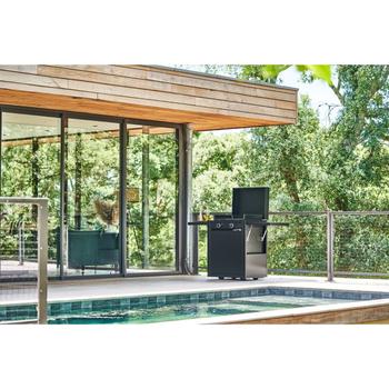 Visuel 1 du produit Chariot Modern coloris noir en acier Forge Adour - 162,3 x 57,3 x 98,7 cm