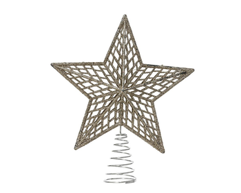 Visuel 1 du produit Cimier forme étoile en plastique champagne - 3 x 19 x 22 cm