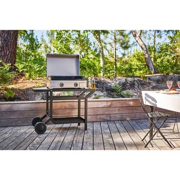 Visuel 1 du produit Plancha à gaz en inox et fonte émaillée Forge Adour Modern G 60 - 65,5 x 57,3 x 23,8 cm