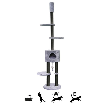 Visuel 1 du produit Arbre à chat coloris gris Anna 240 Petrebels - 40 x 40 x 230 - 265 cm