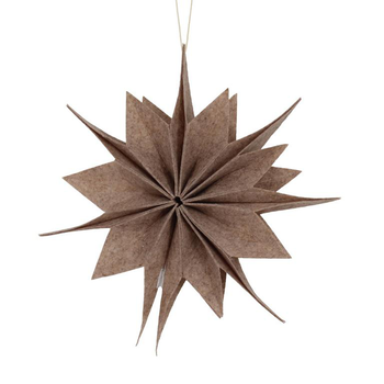 Visuel 1 du produit Décoration à suspendre forme étoile en feutrine crème - Ø 40 cm